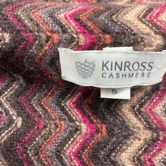 Kinross Cashmere Chevron Knit Waterfall Cardigan - Picture 2 of 6